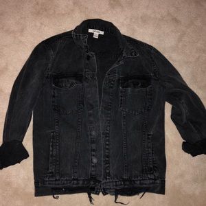 Distressed Denim Black Jacket 🖤